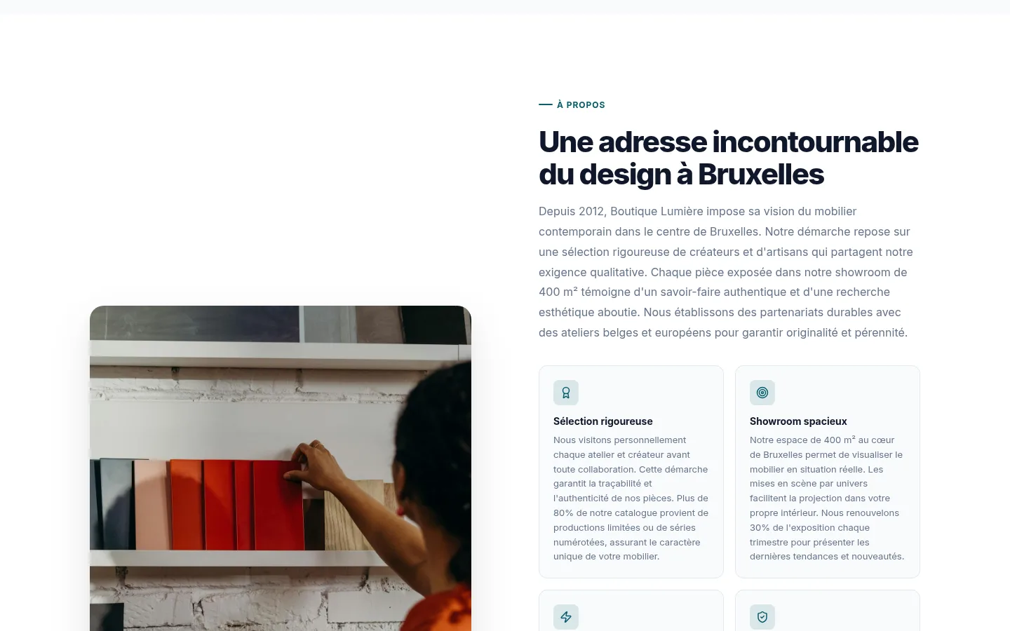 À propos / Équipe — exemple en production