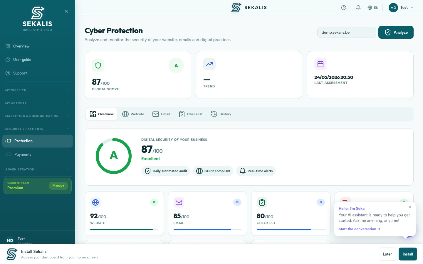 Maintenance & sécurité active — exemple en production
