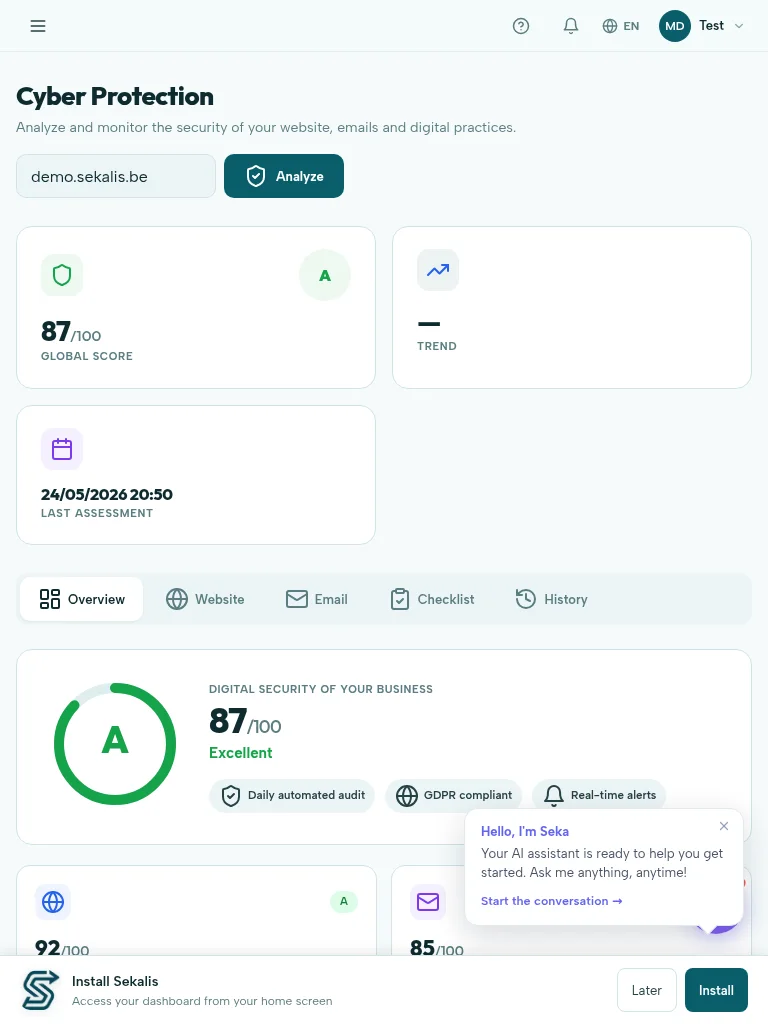 Maintenance & sécurité active — exemple en production
