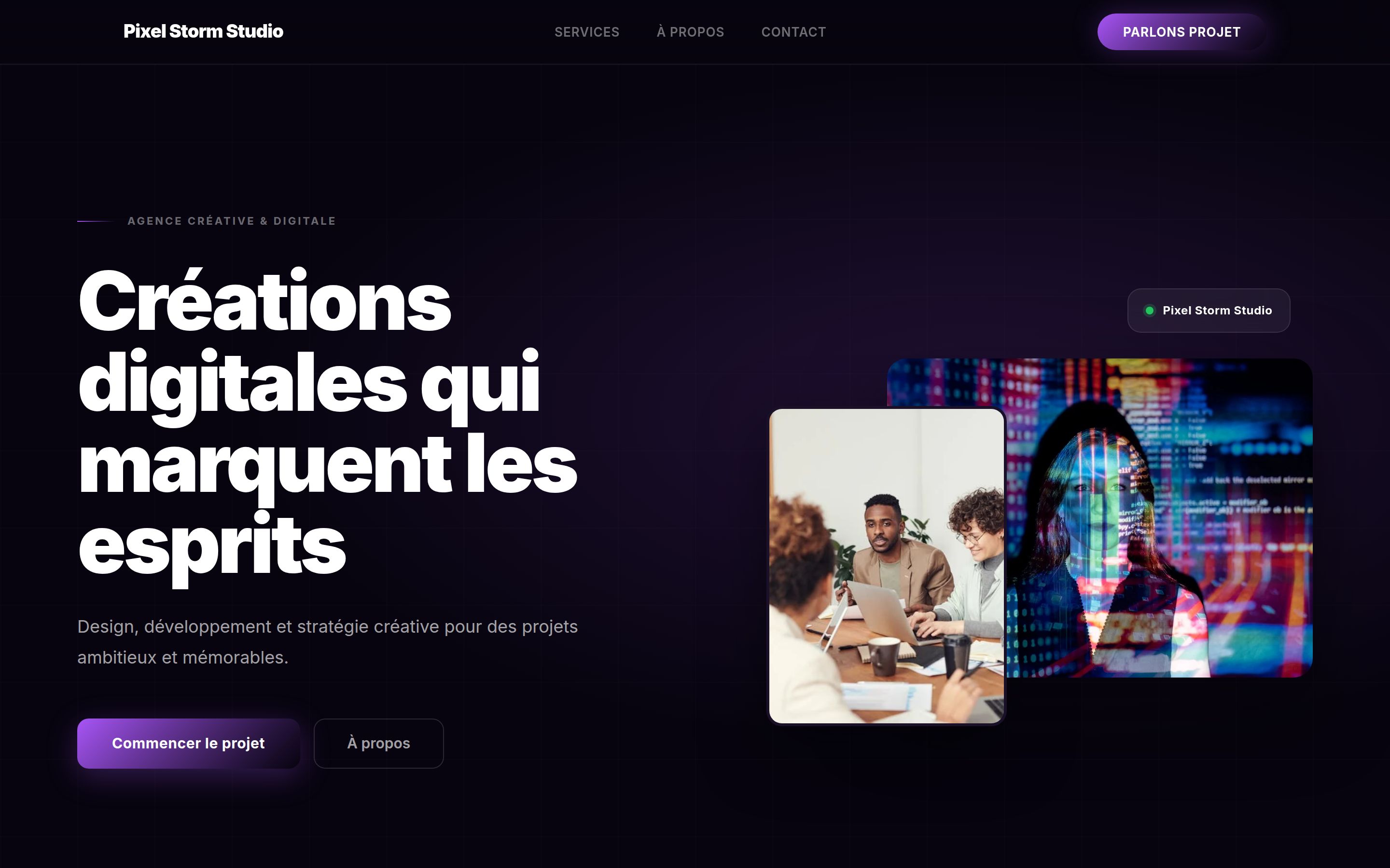 Template Créatif — version desktop