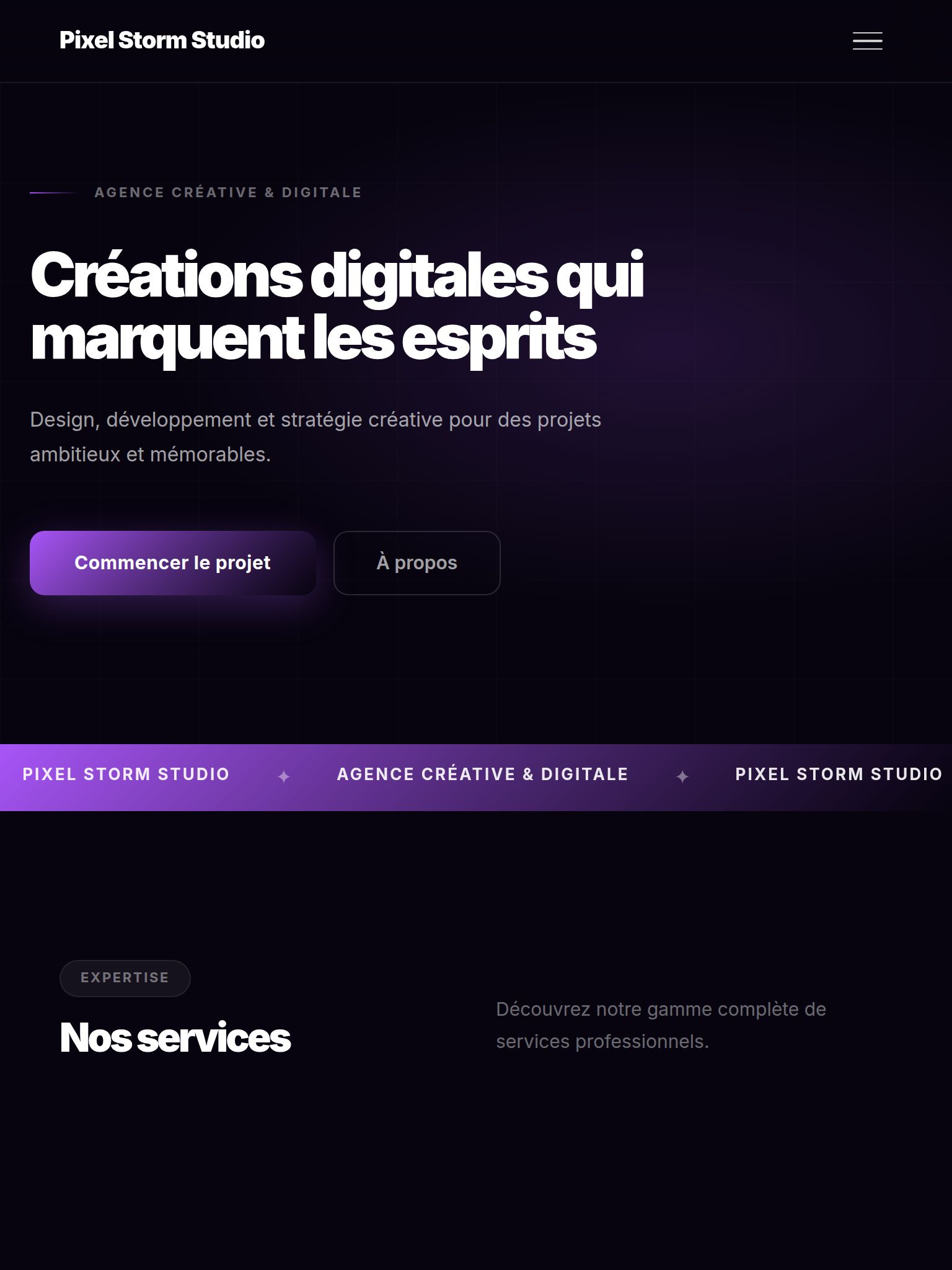 Template Créatif — version tablette