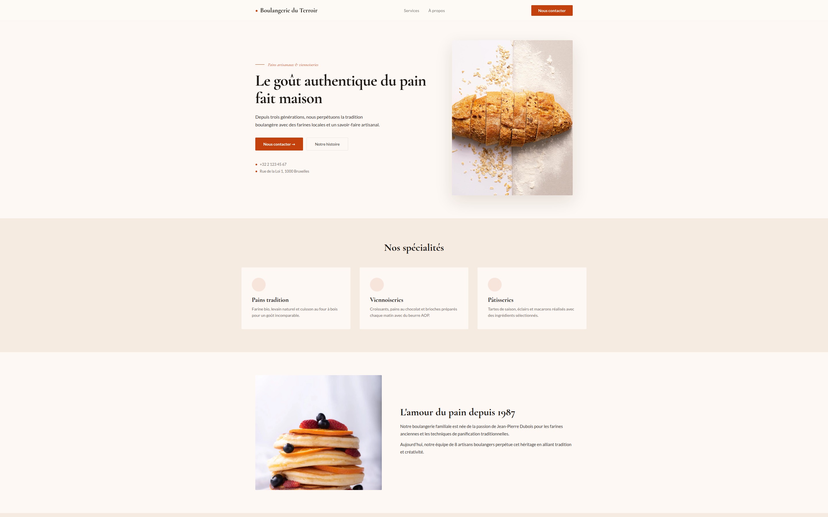 Template Chaleureux — version desktop