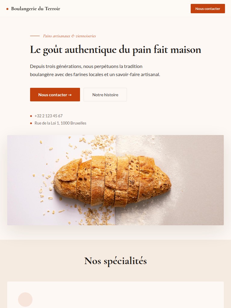 Template Chaleureux — version tablette